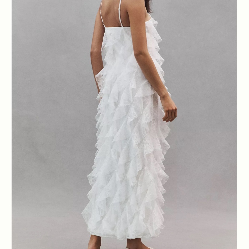 BHLDN White Lace Ruffle Dress - Picture 6 of 11